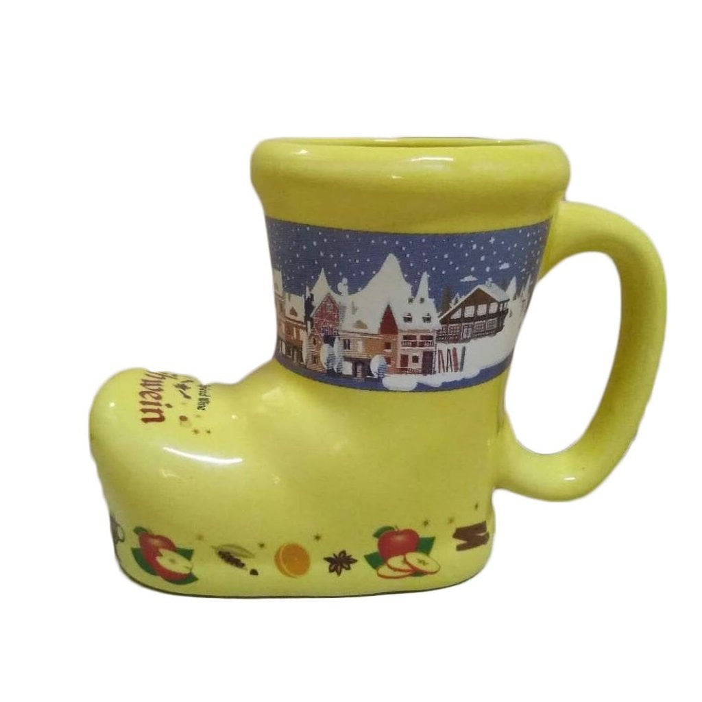 Ceramic Yellow Gluhwein Boot Mug