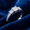 thumbnail image 4 of Pompeii 1 1/2ct Three Stone Princess Cut Diamond Engagement Ring 14K White Gold (H,SI2), 4 of 5