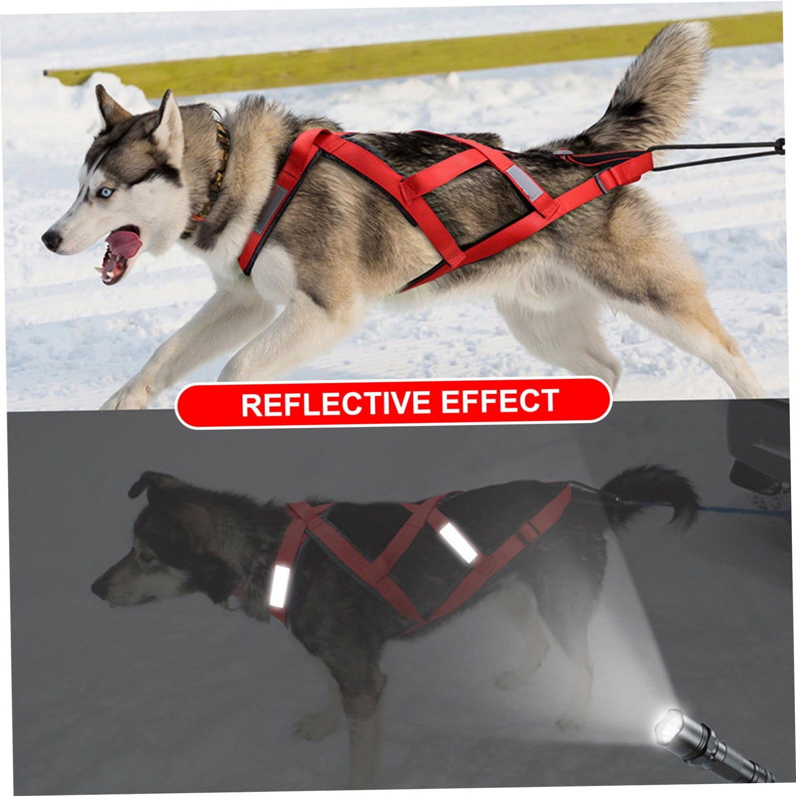 Pro Sled Dog Harness High-Performance Pulling Harness for Canicross,Skijoring Bikejoring Reflective Adjustable Mushing Harness for Huskies Large Breed Dogs Durable Sledding Running Gear