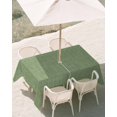 thumbnail image 3 of 54x80 Inch Outdoor Tablecloth with Umbrella Hole Zipper Rectangle Vintage Forest Green Rectangular Tablecloths Waterproof Farmhouse Retro Solid Color Linen Texture Patio Table Cover for Picnic, 3 of 8