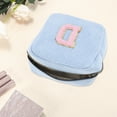 thumbnail image 3 of Unique Bargains 1 Pc Letter D Pattern Makeup Bag for Travel Blue Corduroy, 3 of 6