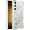 thumbnail image 3 of Case for Samsung Galaxy S24 FE Case Glitter Bling Liquid Cute Clear Phone CaseFloating Quicksand Shockproof Protective Bumper Soft TPU Cover for Samsung Galaxy S24 FE Love Sliver YB, 3 of 7