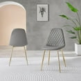 thumbnail image 3 of Furniturebox UK Corona Modern Adult Faux Leather Dining Side Chair, Gray (Set of 1), 3 of 6