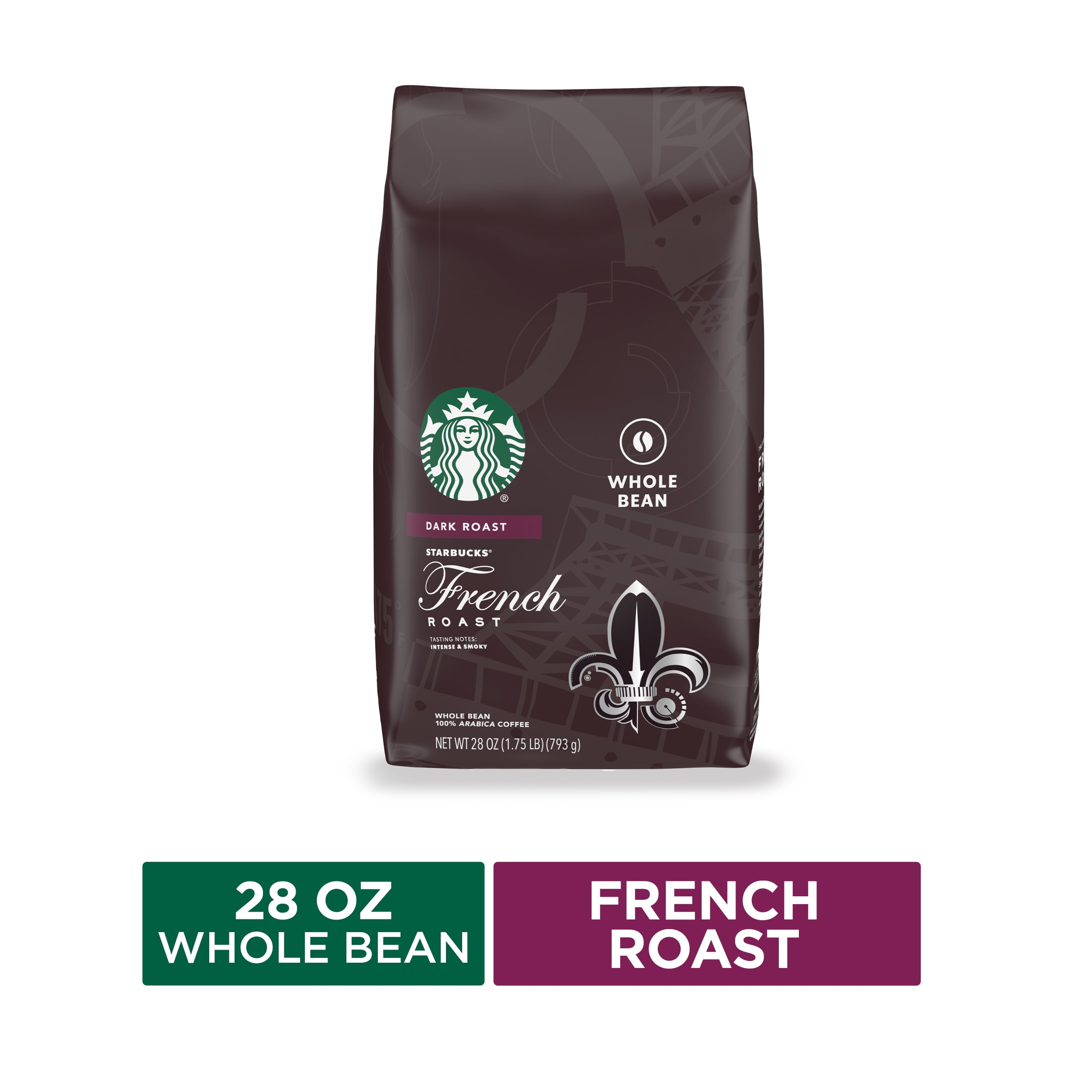 Starbucks Dark Roast Whole Bean Coffee, French Roast, 28 Oz