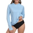 thumbnail image 2 of Sporty Hoodie for Women Long Sleeve Raglan Sleeve Thin Breathable Quick Dry Activewear Sun Protection Top, 2 of 4