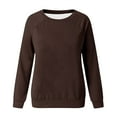 thumbnail image 4 of Jsaierl Womens Sweatshirts Funny Solid Color Sweatshirts Crewneck Dressy Casual Sweater Tops Comfort Long Sleeve Blouses Fall Saving, 4 of 4