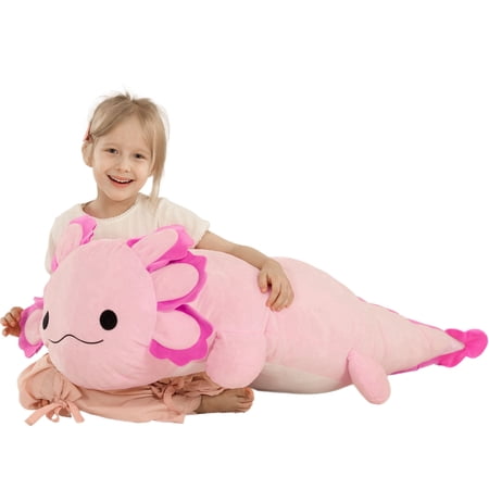 Tezituor 39'' Axolotl Stuffed Animal Large Plush Axolotl Pillow Plush Toy