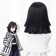 thumbnail image 4 of Anime Demon Slayer: Kimetsu No Yaiba Iguro Obanai Cosplay Wigs Black Heat Resistant Synthetic Hair Wig Cosplay Accessories, 4 of 5