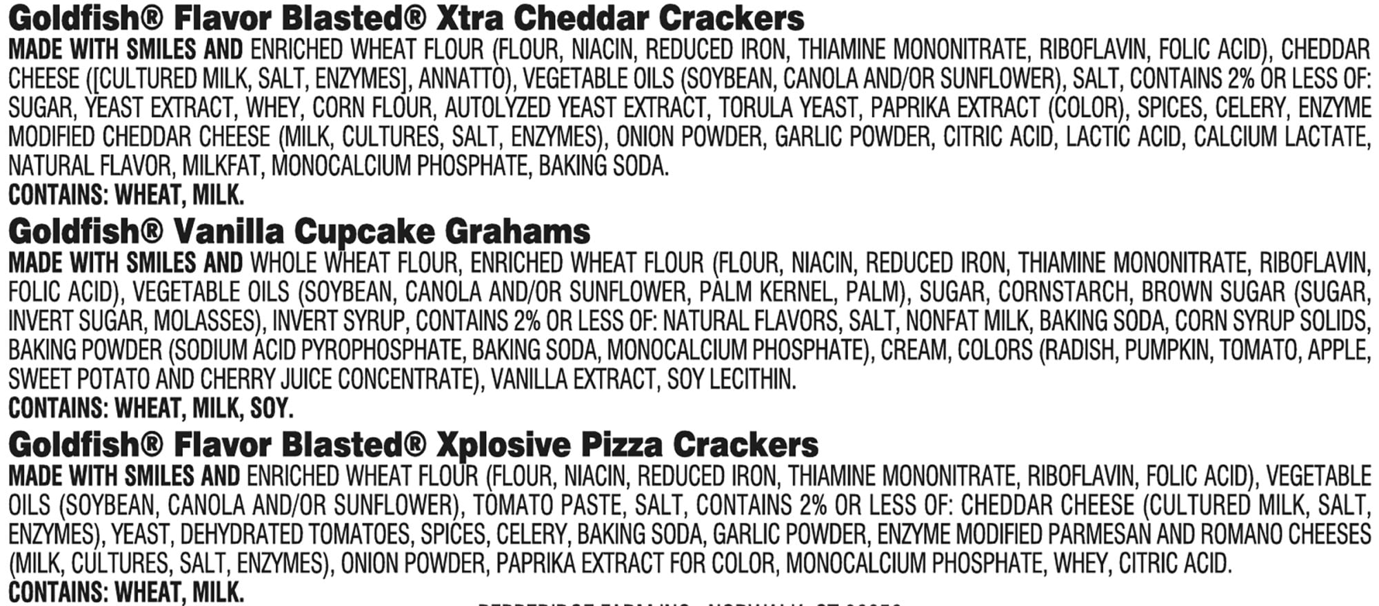 Pepperidge Farm Goldfish Crackers, Bold Mix Variety Pack Box, 30-count Snack Packs