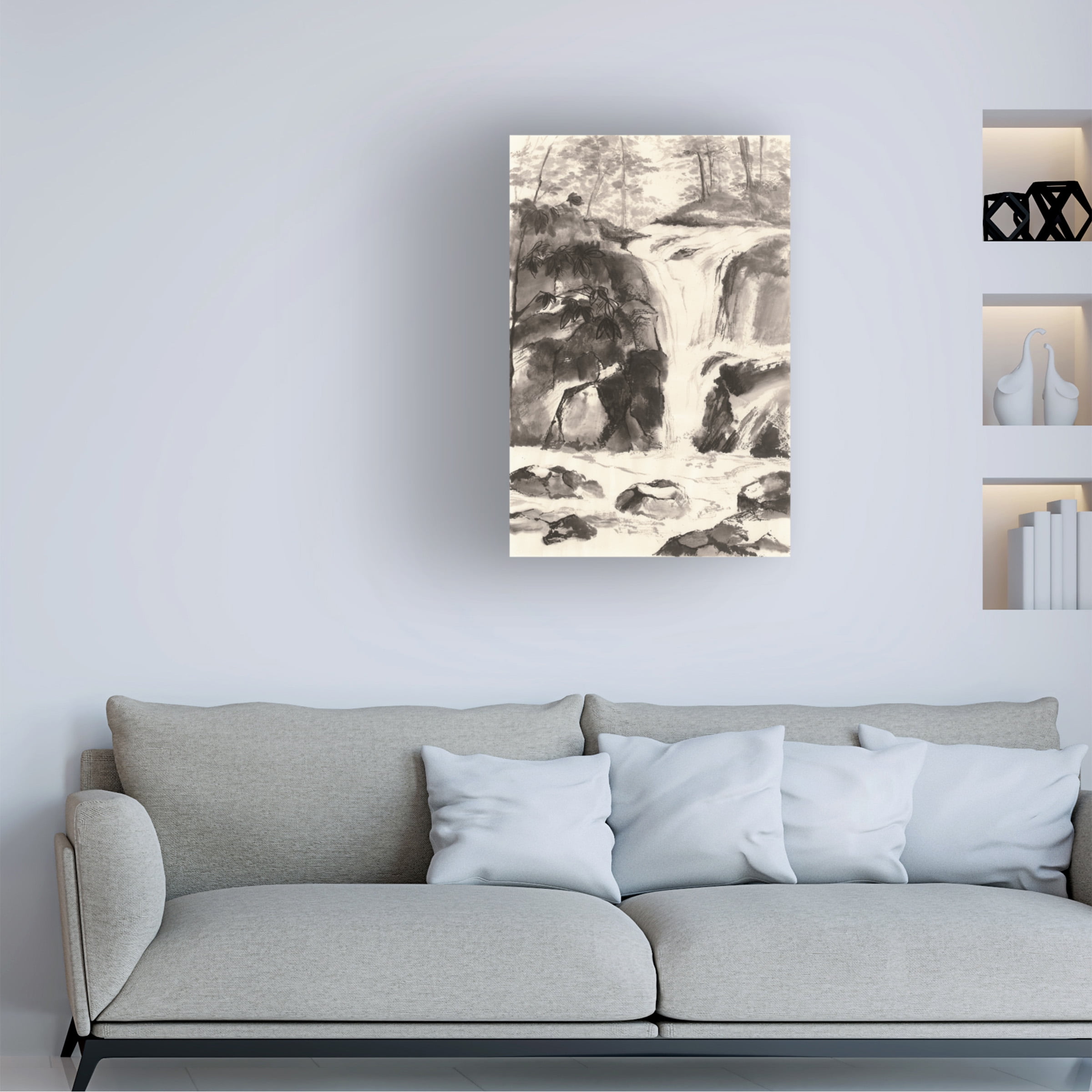 Trademark Fine Art 'Sumi Waterfall IV' Canvas Art by Chris Paschke