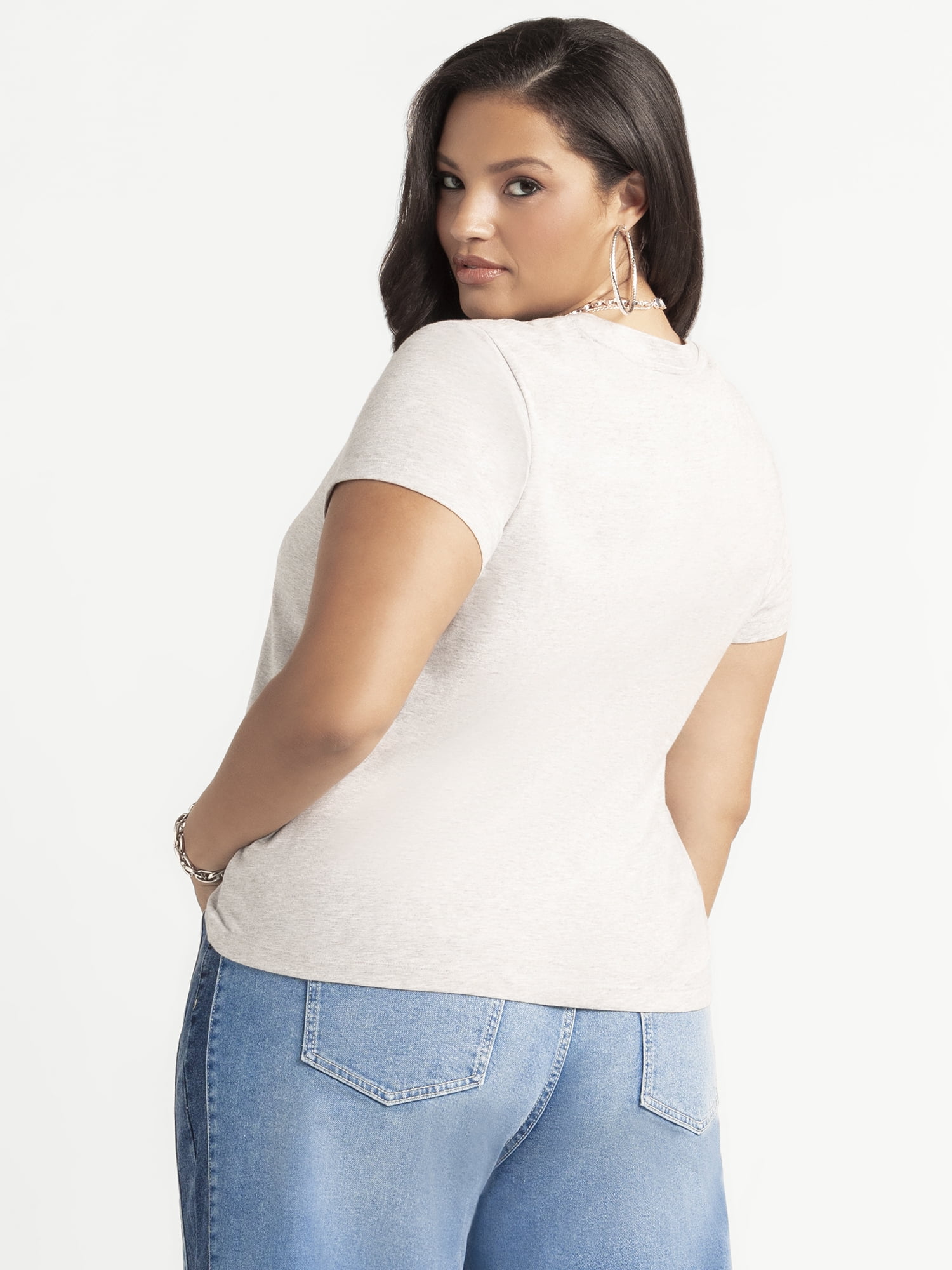 Jessica Simpson Women's Plus Kortnee Studded T-Shirt, Sizes 0X-4X