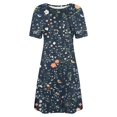 thumbnail image 4 of XUNKUSGA Women's Summer Beach Dresses Casual Loose Short Sleeve Tshirt Sundress Ruffle Hem Flowy Swing Tank Dress Plus Size Floral Beach Sundresses S-3XL, 4 of 5