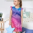 thumbnail image 4 of Fotbe Rainbow Glitter Cute Vestido de Dormir para Niñas de 3 a 10 Años, Mangas Cortas, Estilo Princesa, Pijama Camisón con Mangas Voladas-Medium, 4 of 6