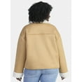 thumbnail image 3 of Time and Tru Women's and Women's Plus Bonded Faux Shearling Jacket, Sizes XS-2X, 3 of 5