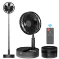 thumbnail image 2 of 9-inch Portable Pedestal Fan 10800mAh Battery Type-C Rechargeable Oscillating Standing Fan with LED Night Light Remote Control Telescopic 4 Speed Quiet Timer Fan for Home Kitchen, 2 of 7