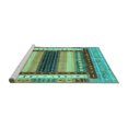 thumbnail image 2 of Ahgly Company Machine Washable Indoor Square Abstract Turquoise Blue Modern Area Rugs, 8' Square, 2 of 4