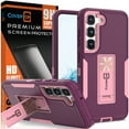 thumbnail image 1 of CoverON For Samsung Galaxy S23 Plus Case with Screen Protector Tempered Glass, Military Grade Heavy Duty Full Body Phone Kickstand Cover, Violet Purple, 1 of 11