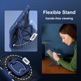 thumbnail image 4 of Hard Tablet Case for iPad Air 11-Inch M2 2024 (A2902/A2903/A2904), Heavy-duty Rugged Case with Kickstand /Pencil Holder, Portable Shockproof Sturdy Cover with Shoulder Strap /Handle, Blue Black, 4 of 8