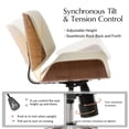 thumbnail image 3 of Adjustable Swivel Office Chair Leather Desk Task Chair for Makeup Vanity Ivory, 3 of 9
