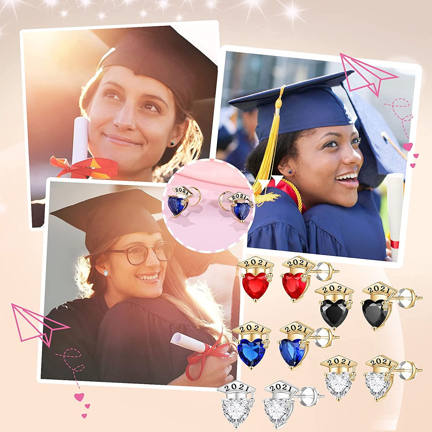 2021 The Newest Graduation Gifts For Her Earrings, Heart Shaped Earrings  College Graduation Gift With An Elegant Gift Box, For Girlfriend, Graduation  Initials Earrings Decorated With 2021(Blue) | Walmart Canada