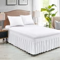 thumbnail image 2 of Queen Bed Skirt, Elastic Wrap Around Bed Skirt Queen Size, Bed Skirts for Adjustable Bed, Easy Fit with 15-Inch Tailored Drop, Hotel Quality Dust Ruffle for Queen Bed (White), 2 of 4