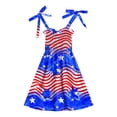 thumbnail image 4 of mgoYE Toddler Girls 4th of July Dress Girls American Flag Outfit Kids Patriotic Independence Memorial Day Dress 1-6 Years(Blue,5-6 Years), 4 of 5