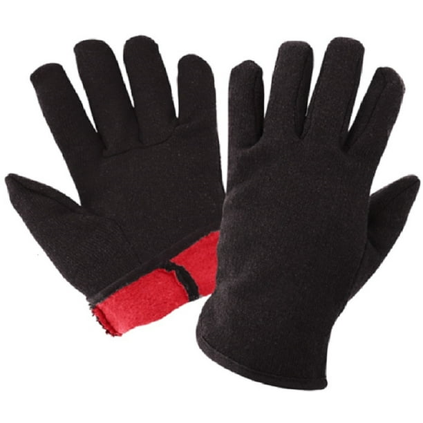 CT7100L2PK, Red Fleece Lined Brown Jersey Gloves, 2 Pair Value Pack