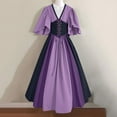 thumbnail image 3 of Efsteb Halloween Dresses for Women Vintage Renaissance Medieval Dress Plus Size Corset Costume Cosplay Over Dress (Purple,XXXL), 3 of 8