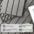 thumbnail image 5 of YYAo Patio Interlocking Deck Tiles, 12"x12" Square Composite Decking Tiles, Four Slat Plastic Outdoor Flooring Tile All Weather for Balcony Porch Backyard, (Dark Grey, Pack of 27), 5 of 6