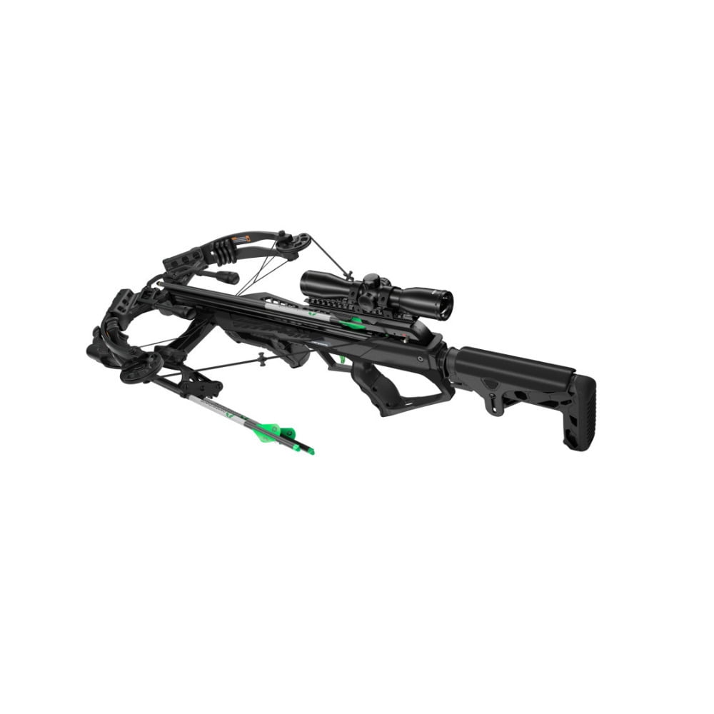 CenterPoint Tradition 405 Crossbow Package, 405 FPS, Whisper Silencing System, 4x32 Illuminated Scope, Stealth Black (C0002)
