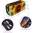 thumbnail image 5 of MUOOUM Pencil Case, Yellow Floral Sunflower Large Capacity Pencil Pouch Stationery Pen Bag, 5 of 7