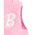 thumbnail image 4 of Chaleco sin mangas con cierre y forro de piel sintética para niñas Barbie rosa talla 6, 4 of 5