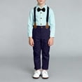 thumbnail image 4 of Purcolt 4 Piece Sets for Boys Semi Formal Outfit Dressy Casual Long Sleeve Dress Shirt Suspender Pants Bow Tie for Party Wedding, 1-15 Years, 4 of 8