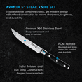 thumbnail image 2 of Messermeister Avanta 5” Fine Edge Steak Knife Set, 2 of 8