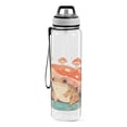 thumbnail image 2 of Mushrooms Frog Lotus Leaves Sports Water Bottle Portable Travel Mug 32oz BPA Free Leak Proof Straw Transparent Tritan for Gym Yoga Cycling Camping, 2 of 7