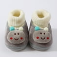 thumbnail image 4 of Gibobby Newborn Infant Baby Girls Boys Warm Fleece Winter Booties First Walkers Slippers Shoes(Grey,6-9 Months), 4 of 6