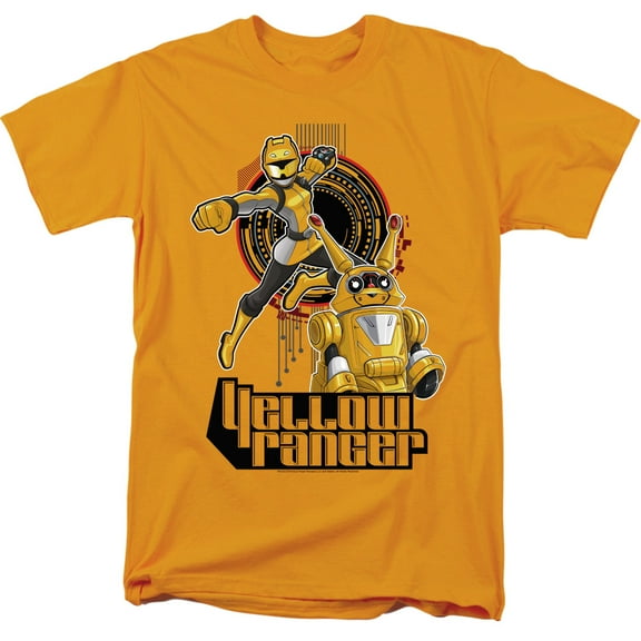 Power Rangers Yellow Ranger Adult 18/1 T-Shirt Gold