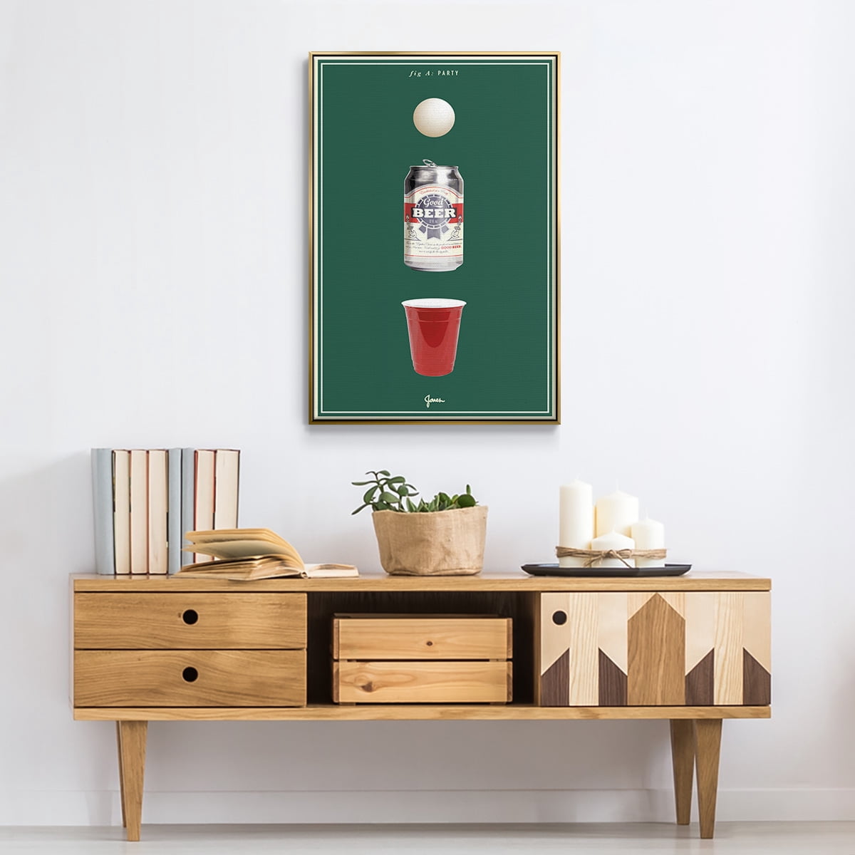 Fig. A: Party Framed Premium Gallery Wrapped Canvas - Ready to Hang