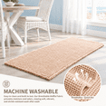 Waffle Bath Mat With Tassels 60x24 Non Slip Absorbent Beige - Walmart.com