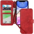 thumbnail image 3 of for iPhone 11 Wallet Case with Card Holder Slots,Kickstand Phone Cover Premium Leather Magnetic Closure Slim Flip Shockproof Wrist Strap Case for iPhone 11 6.1",Wine Red, 3 of 15