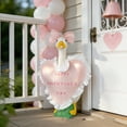 thumbnail image 5 of Valentine's Day Porch Goose Outfits Pink Heart Lace Trim Porch Goose Clothes Fits 17" Cement & Plastic Statue, Valentine's Day Decor for Outdoor Lawn, Yard, Garden, Patio and Pathway Decor, 5 of 7