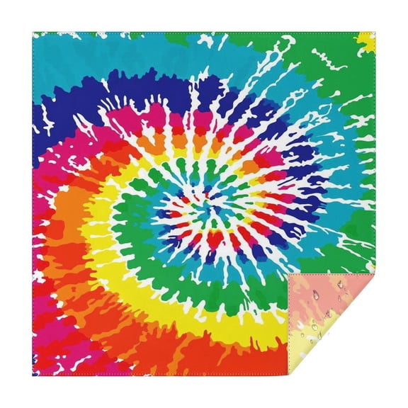Colorful Tie Dye Pattern Square Tablecloth,Waterproof Square Table Cover,Wipeable Spillproof Washable Table Cover for Home Kitchen Party Decor 60"x60"(152x152cm)