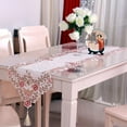 thumbnail image 3 of MYG Tissu de Table en Dentelle Florale Brodée de Chemin de Table en Gaze Translucide, 3 of 9