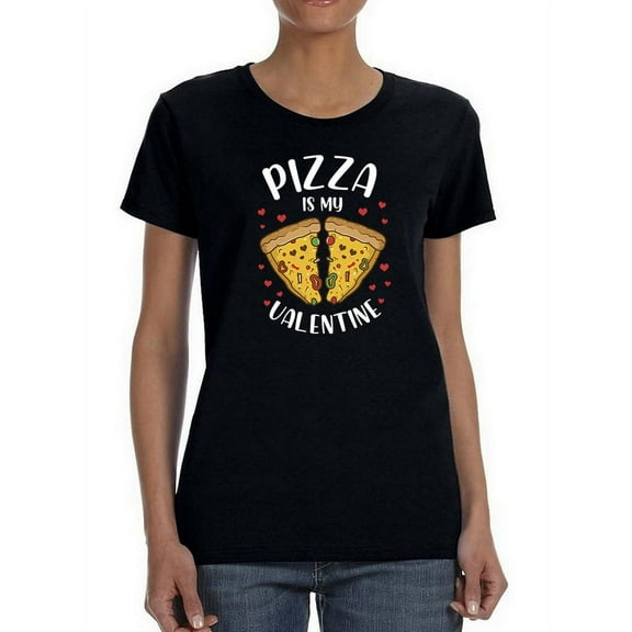 Pizza, My Valentine Shaped T-Shirt Women -GoatDeals Designs, Female 3X-Large