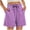 Purple, variant on LEBONYARD Womens Sweat Shorts with Pockets,Women's Shorts in Fashionable Styles,,Women'S Solid Color Casual Drawstring Sports Shorts with Pocket