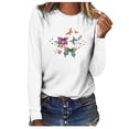 thumbnail image 2 of Nouveaux Hauts pour Femmes 2023 Imprimés Décontractés Amples à Col Rond Grande Taille T-shirt à Manches Longues Hauts Blouse, 2 of 5