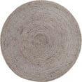 thumbnail image 1 of Indian Handwoven Braided Natural Gray Jute Round Rug, Bedroom, Entryways, Dining Room, Hallways, Kids' Rooms, Size - (3' Round), 1 of 4