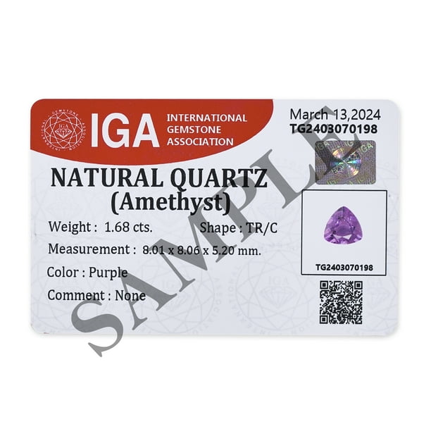 Certified Genuine 2 Carat Amethyst Trilliant Shape Brilliant Cut 9 mm Loose Gemstone February Birthstone Walmart Business Supplies