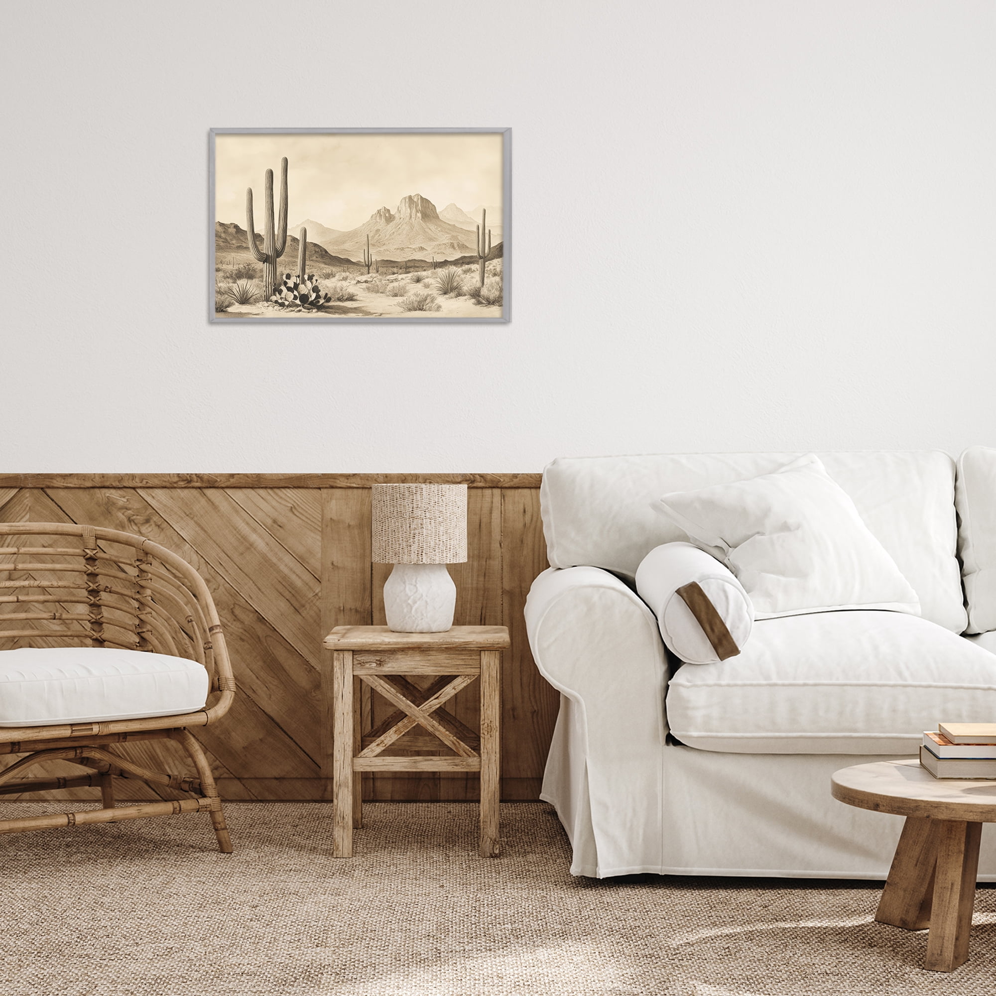 Stupell Industries Arizona Desert Vista Gray Framed Giclee Art, design by Petal Prints Design