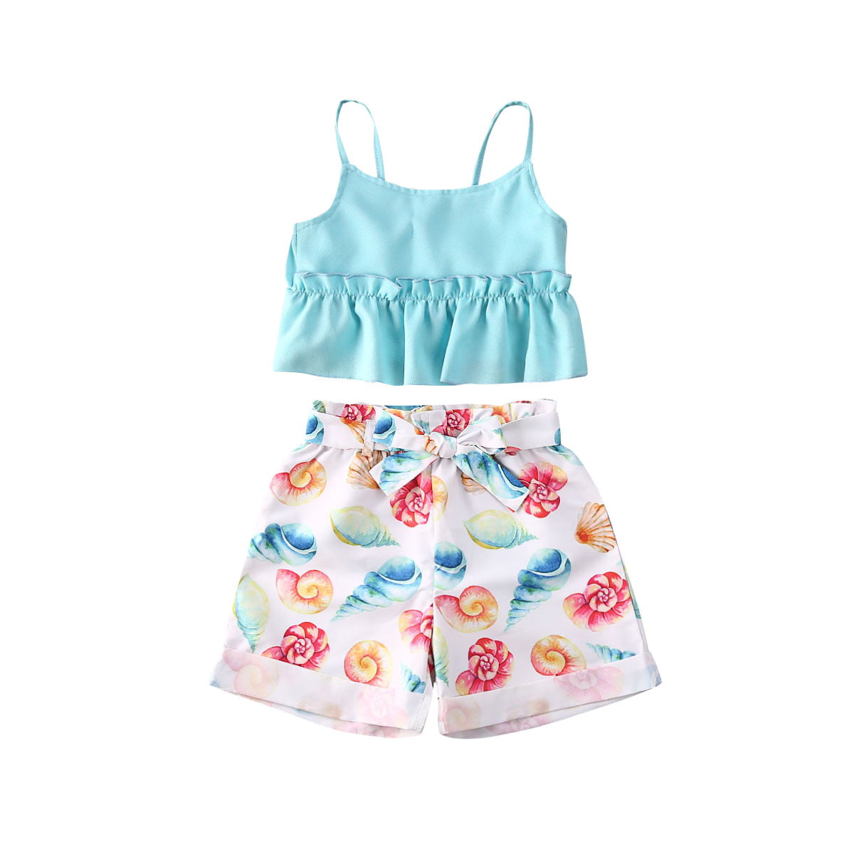 Imcute - Imcute 1-5Years Summer Girl Sleeveless Tops+Floral Shorts Set ...